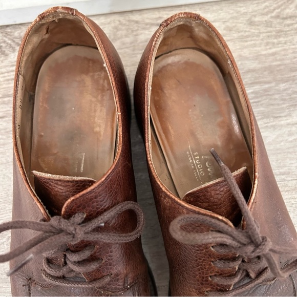 Salvatore Ferragamo Oxford split-toe derby shoes men\'s 8.5 brown pebble leather main image 6
